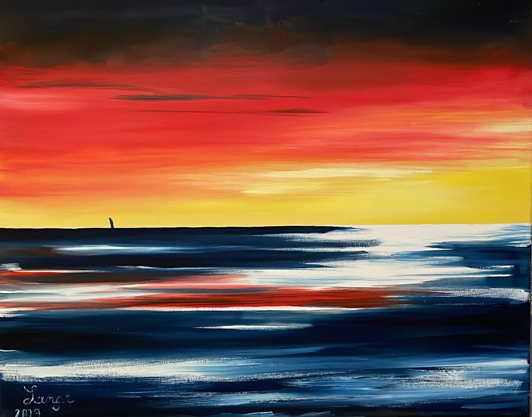 Bild Sonnenuntergang am Wasser